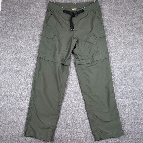 Eddie Bauer Pants Mens 34x34 Green Travex Convertible Cargo Hiking Gorpcore Zip - Picture 1 of 7